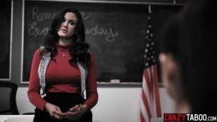 Big ass teen student Sophia Burns anal sex after class in front of hot MILF teacher Penny Barber