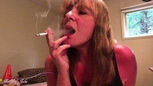 Sexy Red Mouth Sultry Smoking