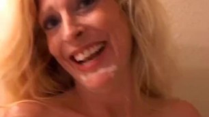 Sugar is a Sexy Blonde MILF who Loves the Taste of Cum