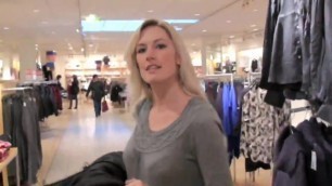 Two Sexy MILF Using Strapon in Public Changing Room