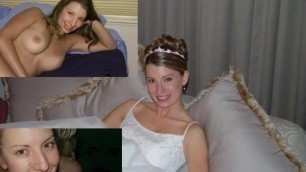 wedding dress before during after wife husband cuckold milf