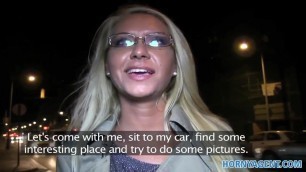 HornyAgent Hot blonde MILF gets fucked for cash in a car